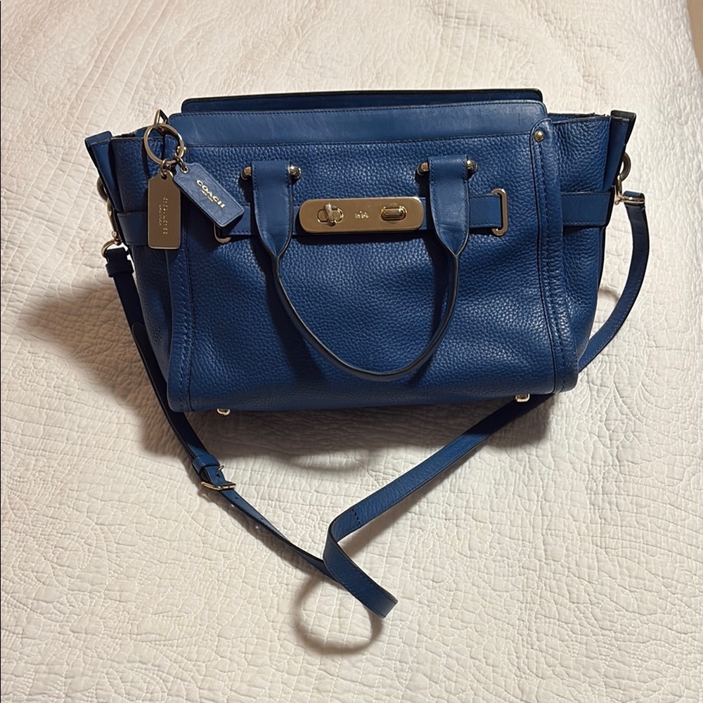 Coach Royal Blue Leather Satchel